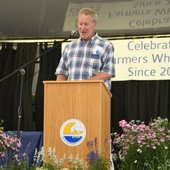 District Governing Board member, Kevin Brown, speaking at the CARE Celebration.